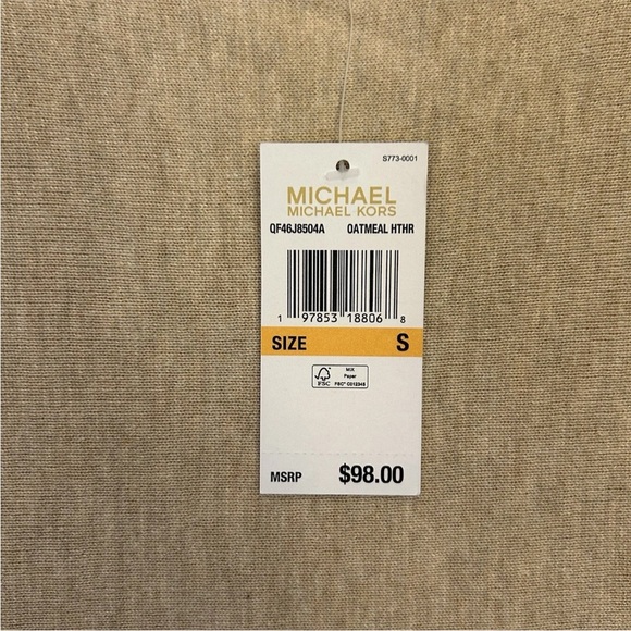 Michael Kors Women's Long Sleeves Tunic Sweater Oatmeal Size S - Small - NWT $98 - Picture 10 of 13